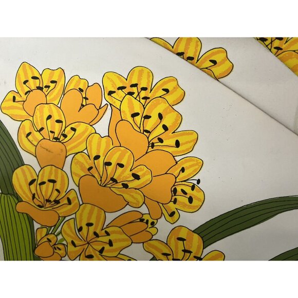 Vera Newmann 16 Piece Vinyl Yellow Floral Placemats & Napkin Vintage MCM - Picture 13 of 16